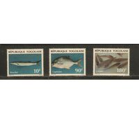Того-1995(Мих.2258-2260) , ** ,  Морская фауна, Рыбы(полная серия)