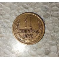 1 копейка 1973 года СССР. Красивая родная патина!