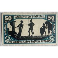 Нотгельд Плён 50 пфеннигов 1921 год. Веймарская республика