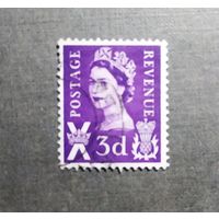 Марка Великобритания ( Шотландия ) 1958 год Королева