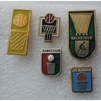 Значки спортивные "Баскетбол" - 5 шт. Алюминий.