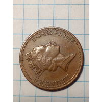 1 пенни Великобритания 1986 год.