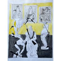 Картина графика 1960е Егор Глебович Горохов