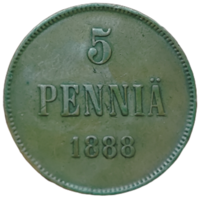 5 пенни 1888 года. Нечастая монета. В родне.