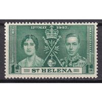 20.BrKS. Великобритания. Колонии.  Остров Святой Елены. Коронация Георга VI и Елизаветы. 1937 г. 1/2P.  Mi.#94.