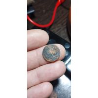 Солид 1663 Ян Казимир 2 польский герб двуглавый орёл двойной удар залипуха