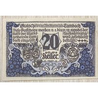 Геллеров Нотгельд Австрия Лозенштейн, 20 геллеров 1920 год