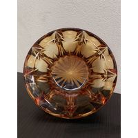 Винтажная конфетница из янтарного стекла СССР.