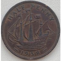 Великобритания 1/2 пенни 1938 г.