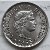Швейцария 10 раппенов 1965 год, aUNC