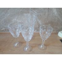 Бокалы, хрусталь  4 шт 14, 17 см СССР  ЗА ВСЕ
