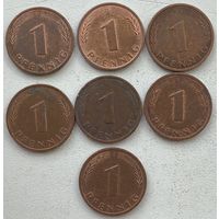 Германия 1 пфенниг 1991 г. D. Цена за 1 шт.