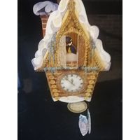 Открытка С Новым годом 3д Часы  кукушка