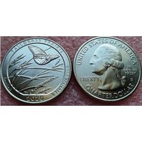 США, 25 центов 2020г. 55й Парк "Национальный заказник Таллграсс Прейри". Канзас