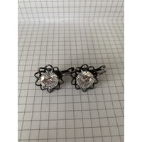 Серьги винтаж с крупным кристаллом