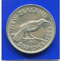 Новая Зеландия 6 пенсов 1964