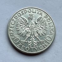 Монета СЕРЕБРО Польша 10 злотых 1932 год Ядвига ( без знака м.д) ОТЛИЧНЫЕ