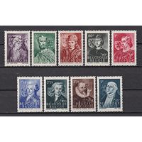 69.Bg. Бельгия. Для бельгийских военнопленных и их семей. Личности. 1944 г. Полная серия. Mi.##664-672 (*).