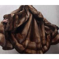 ПРЕМИУМ ШУБА/СВИНГЕР. НОРКОВАЯ С КАПЮШОНОМ. SAGA FURS. Объем груди у шубы - 128 см