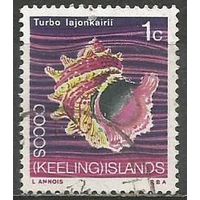 Кокосовые острова. Молюск Турбо.1969г. Mi#8.