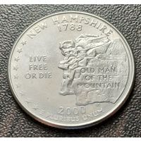 США 1/4 доллара, 2000 Квотер штата Нью-Гэмпшир   D   ( 1-3-3 )