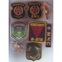 Шевроны, 7 штук, б/у