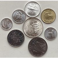 Ватикан 1, 2, 5, 10, 20, 50, 100 500 лир 1970 г. Годовой набор 8 монет с серебром