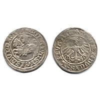 Полугрош 1511, Жигимонт Старый, Вильно. Окончания легенд: Ав - ':1511', Рв - 'LITVANIE'