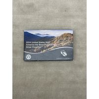 США. Набор серебряных монет номиналом 25 центов 2014 America the Beautiful Quarter. Монетный двор Сан-Франциско.