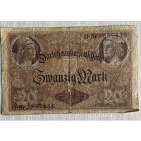 Банкнота 20 марок 1914 год. Германская империя. С рубля без