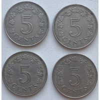 Мальта 5 центов 1972 г. Цена за 1 шт.