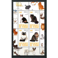 Чад - 2010 - Коты - 1 блок. MNH.  (Лот 56HX)-TG3P39