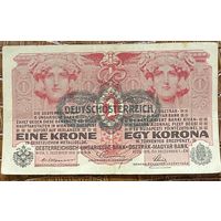 Банкнота 1 крона 1916 год. Австро-Венгрия.