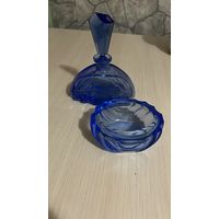 Туалетный набор (винтажный флакон от духов и декоративная чаша)