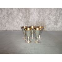 Рюмки серебряные золочение