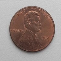 США 1 цент, 2014_ KM# 468_Цент Линкольна_ Без отметки м.д.
