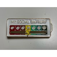 Интерактивная брошь My Social Battery, булавка для настроения, креативная скользящая по настроению художественная эмалированная брошь.