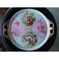 Поднос блюдо сервировочное фарфор Германия нач. 20 в с элементами позолоты