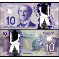 Канада 10 долларов образца 2013 года UNC p107b серия FTJ