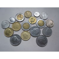 Монеты Италии17шт. без повтора.4шт.юбилейные.