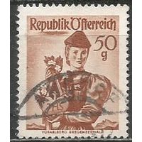 Австрия. Национальные костюмы. Форерльберг. 1948г. Mi#904.