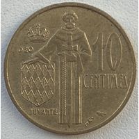Монако 10 сантимов 1962 г.