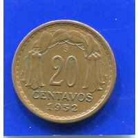Чили 20 сентаво 1952