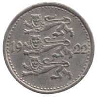 ЭСТОНСКАЯ РЕСПУБЛИКА. ПЕРВАЯ РЕСПУБЛИКА. 1 МАРКА 1922. Тип: жирный шрифт, тупоконечное основание единицы