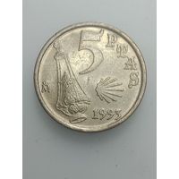 Испания 5 песет 1993 года .