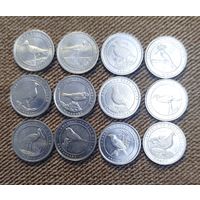 Турция 1 куруш 2020 г. Птицы Анталии. Комплект 12 шт.