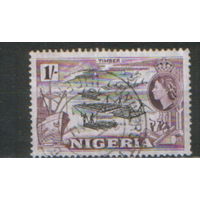 Марка из серии 1953г. Нигерия "Местные сюжеты. Сплав леса"