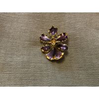 Брошь Кулон Орхидея эмаль винтаж клеймо