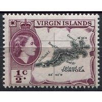 Виргинские острова 1956 ** Карта марка из серии Британские колонии