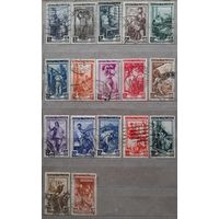 Италия 1950-57гг. 17 из 19 марок серии " Итальянцы в работе". гаш.